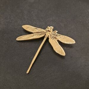 Vintage MMA Gold-Tone Art Nouveau Dragonfly Brooch